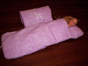 how to make a doll sleeping bag